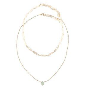 LUNA NORTE Green Mirror Chain Choker And Necklace Set